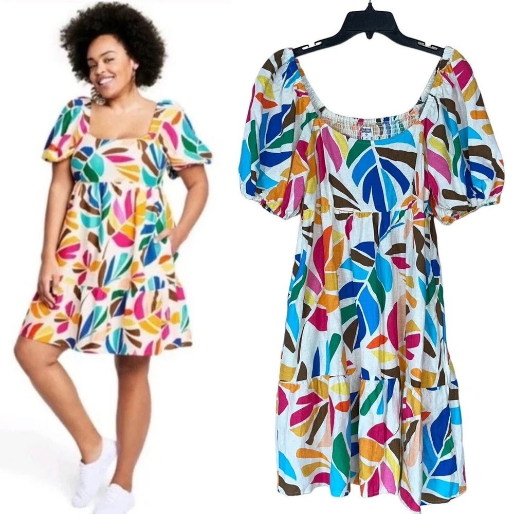 Tabitha brown target tropical/bitanical print dress brand new size large